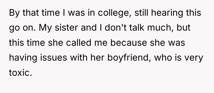By that time I was in college, still hearing this...