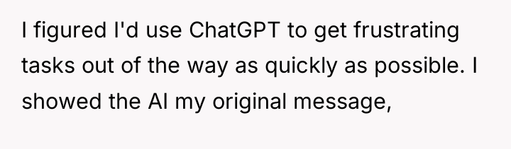 I figured I'd use ChatGPT to get frustrating tasks out...