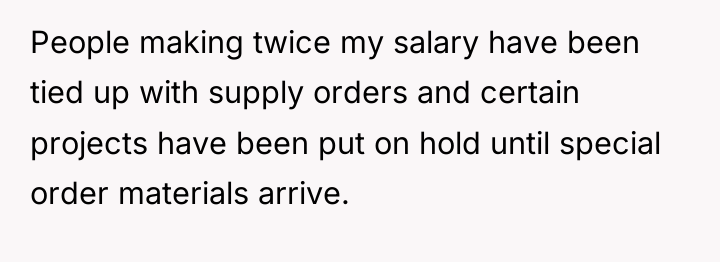 People making twice my salary have been tied up with...