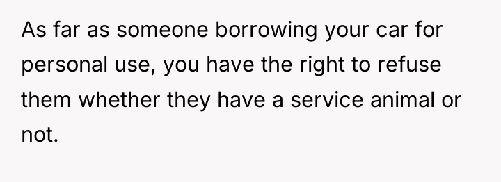 As far as someone borrowing your car for personal use,...