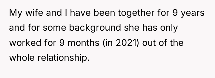 My wife and I have been together for 9 years...