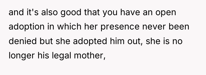 and it's also good that you have an open adoption...