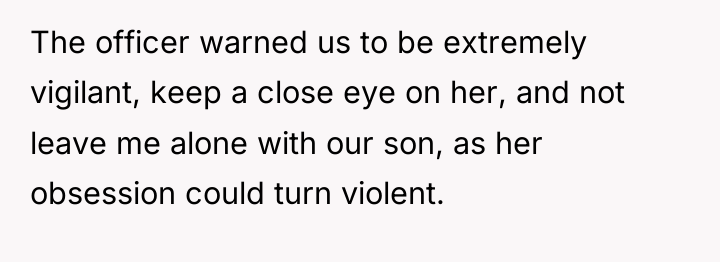 The officer warned us to be extremely vigilant, keep a...