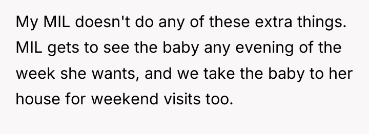 My MIL doesn't do any of these extra things. MIL...