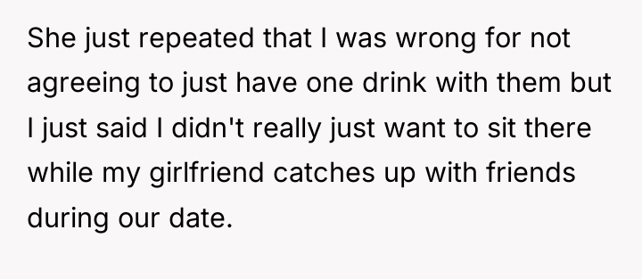 She just repeated that I was wrong for not agreeing...