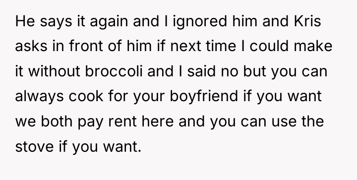 He says it again and I ignored him and Kris...