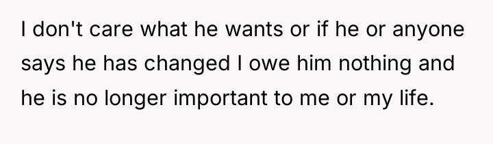 I don't care what he wants or if he or...