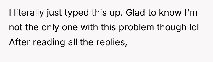 I literally just typed this up. Glad to know I'm...