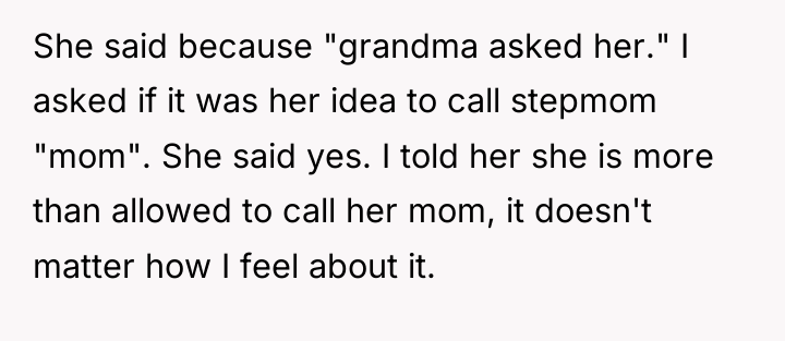 She said because "grandma asked her." I asked if it...