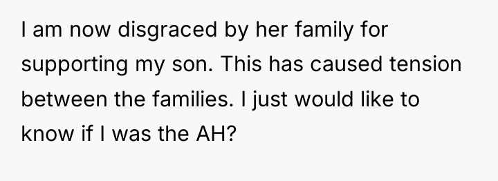 I am now disgraced by her family for supporting my...