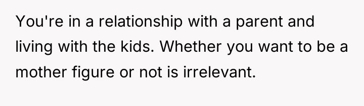 You're in a relationship with a parent and living with...