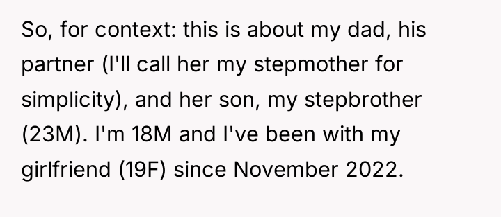 So, for context: this is about my dad, his partner...
