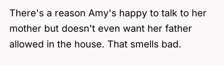There's a reason Amy's happy to talk to her mother...