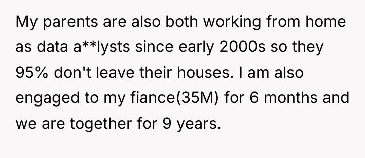 My parents are also both working from home as data...