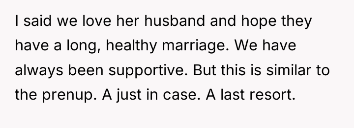 I said we love her husband and hope they have...