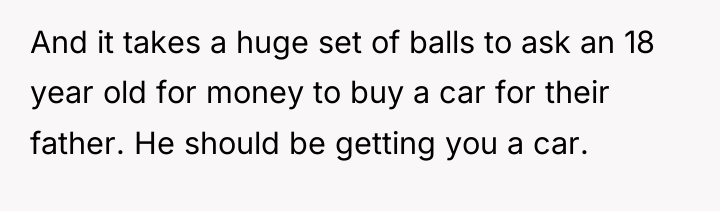 And it takes a huge set of balls to ask...