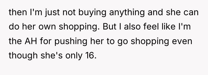 then I'm just not buying anything and she can do...