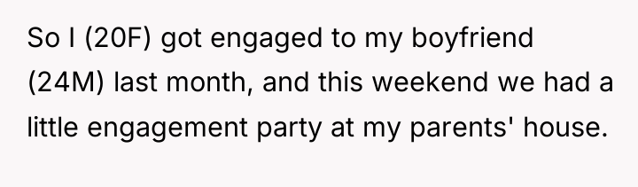 So I (20F) got engaged to my boyfriend (24M) last...