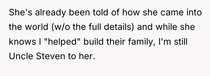 She's already been told of how she came into the...