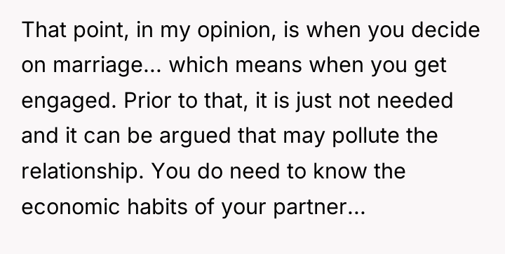That point, in my opinion, is when you decide on...