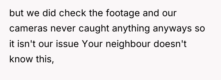 but we did check the footage and our cameras never...