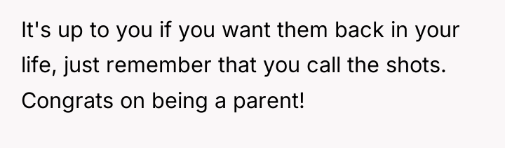 It's up to you if you want them back in...
