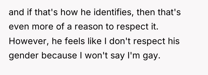 and if that's how he identifies, then that's even more...