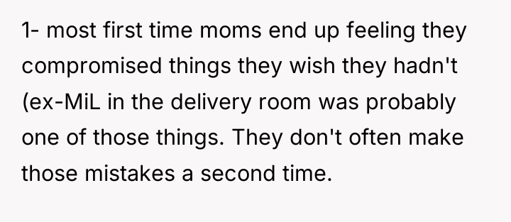 1- most first time moms end up feeling they compromised...