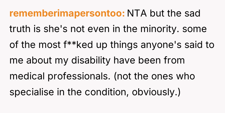 rememberimapersontoo NTA but the sad truth is she's not even...