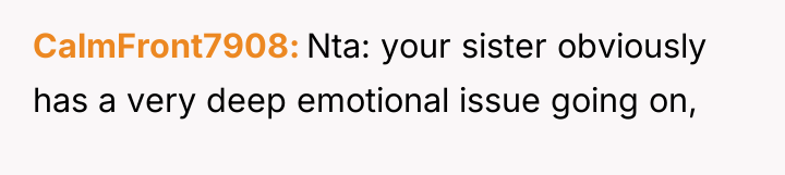 CalmFront7908 Nta: your sister obviously has a very deep emotional...