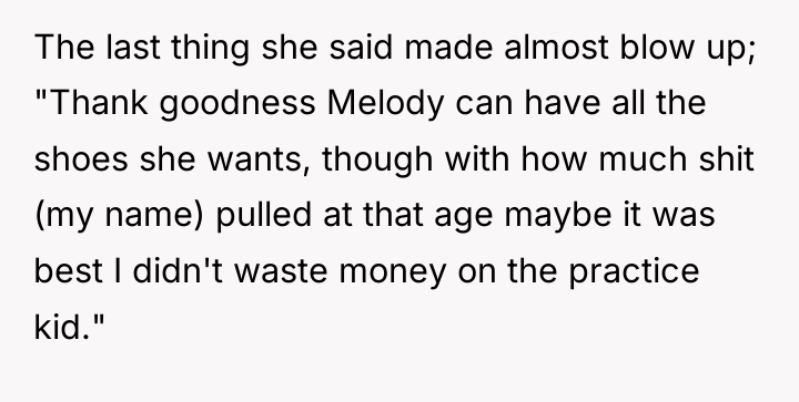 The last thing she said made almost blow up; "Thank...