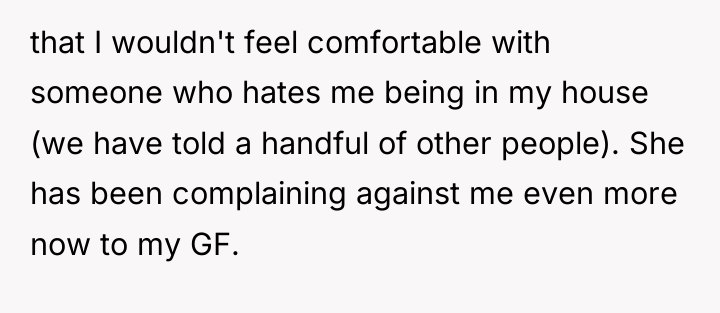 that I wouldn't feel comfortable with someone who hates me...