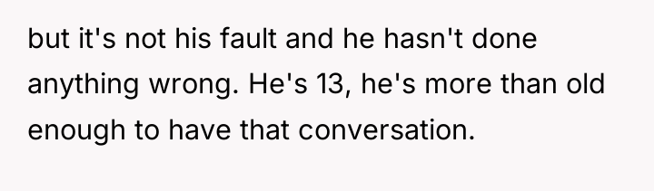but it's not his fault and he hasn't done anything...