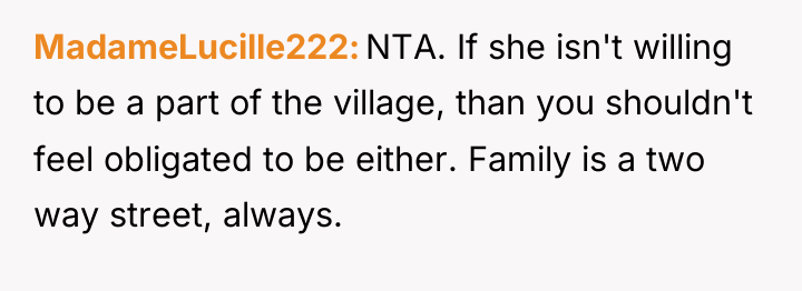 MadameLucille222 NTA. If she isn't willing to be a part...