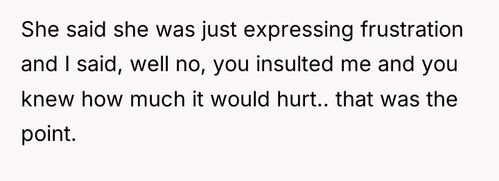 She said she was just expressing frustration and I said,...