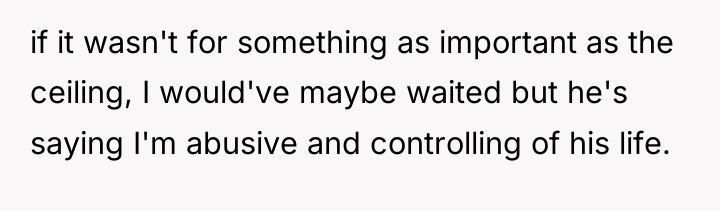 if it wasn't for something as important as the ceiling,...
