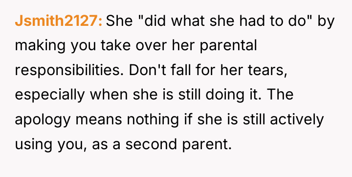 Jsmith2127 She "did what she had to do" by making...
