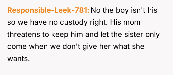 Responsible-Leek-781 No the boy isn't his so we have no...