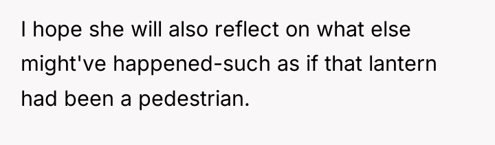 I hope she will also reflect on what else might've...