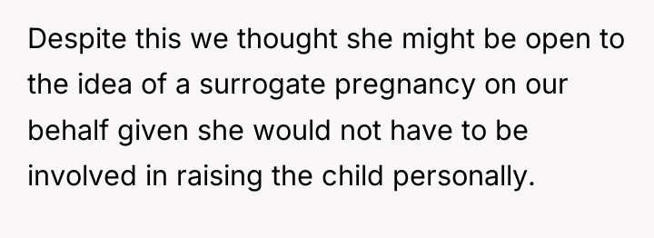 Despite this we thought she might be open to the...