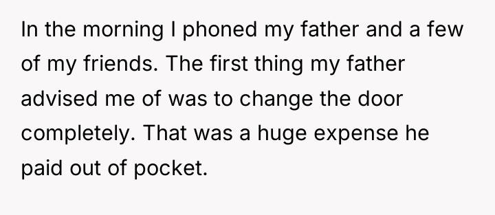 In the morning I phoned my father and a few...