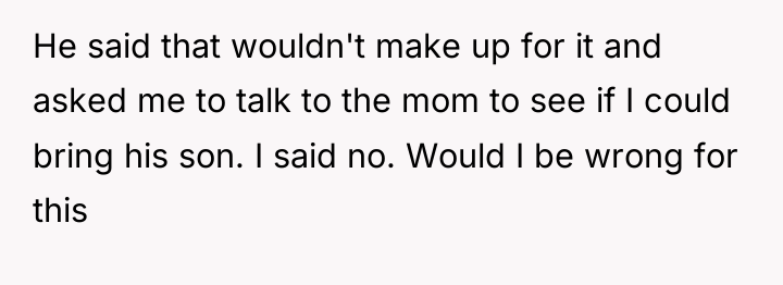 He said that wouldn't make up for it and asked...