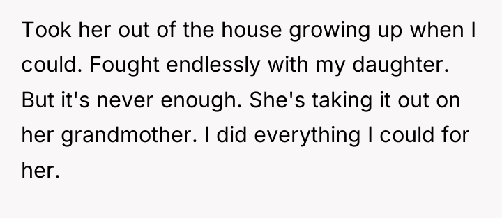 Took her out of the house growing up when I...