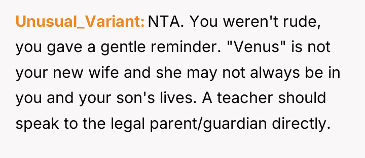 Unusual_Variant NTA. You weren't rude, you gave a gentle reminder....