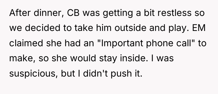 After dinner, CB was getting a bit restless so we...