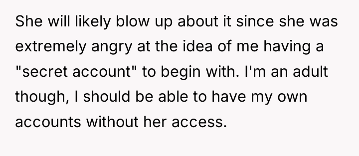 She will likely blow up about it since she was...