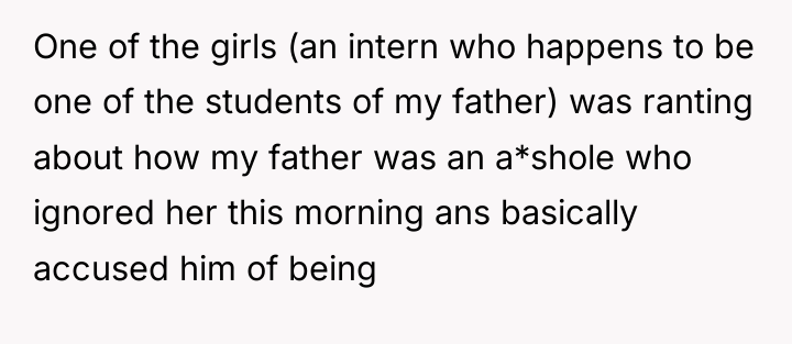 One of the girls (an intern who happens to be...
