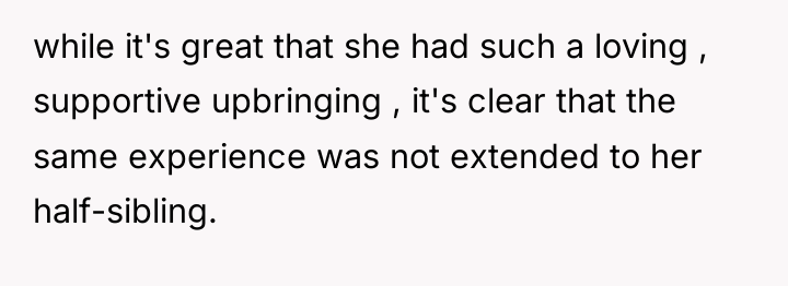 while it's great that she had such a loving ,...