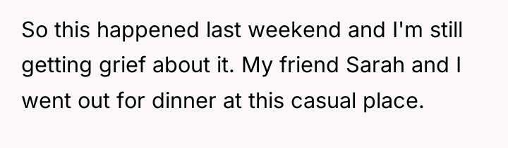 So this happened last weekend and I'm still getting grief...