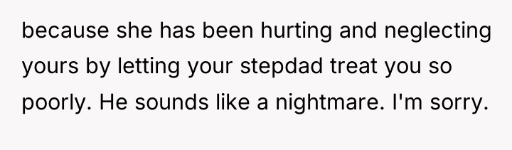 because she has been hurting and neglecting yours by letting...